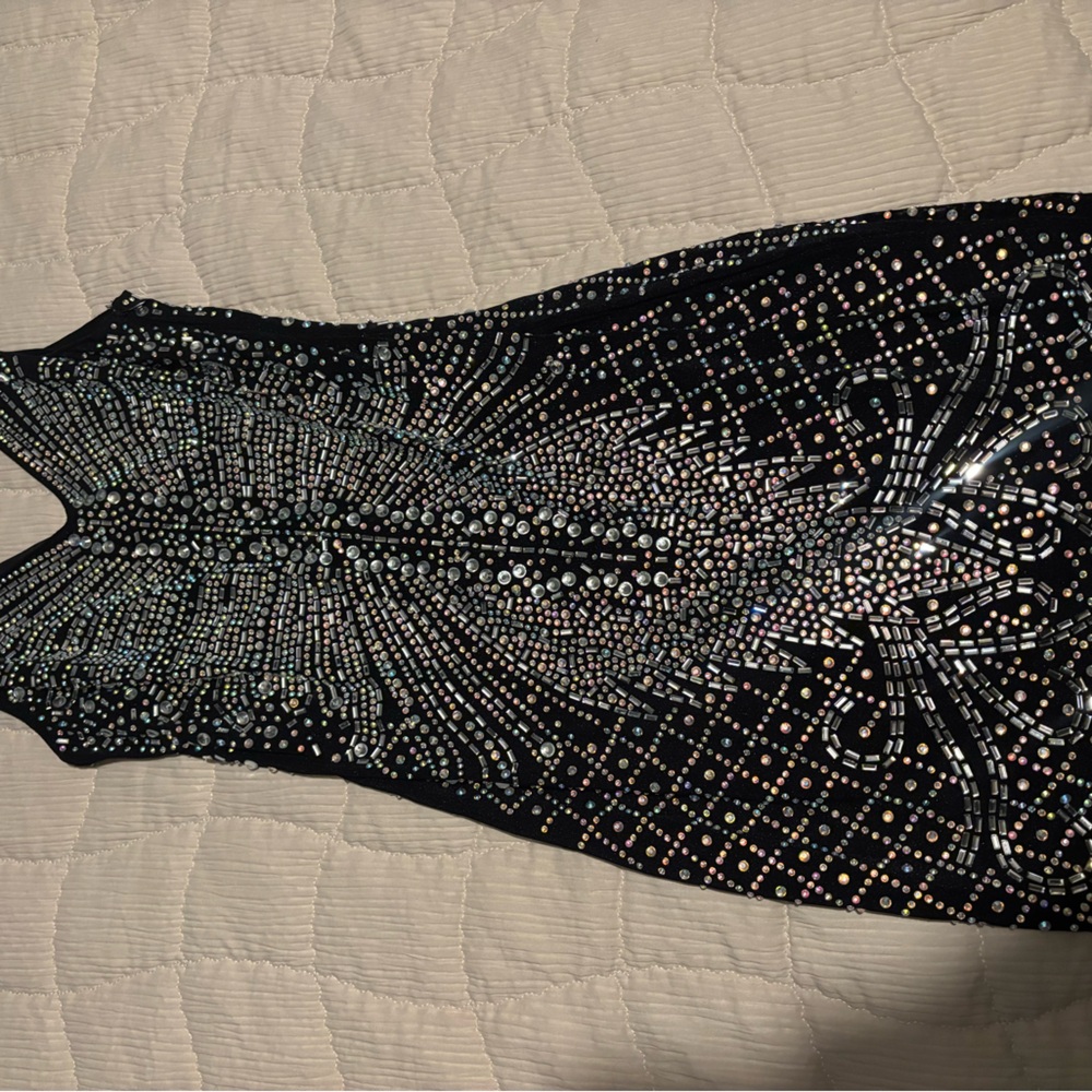 Black Sequin Embellished Dress